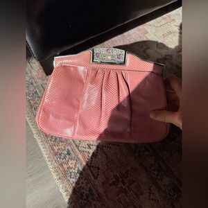 Super RARE and Cute Judith Leiber Vintage exotic leather Pink Clutch/bag